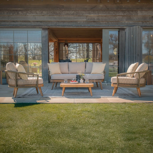 Maze - Bali Rope Weave 3 Seat Sofa Set with Large Square Coffee Table - Blythe Living
