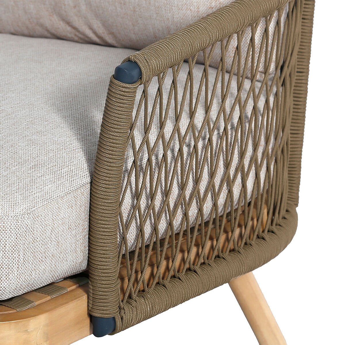 Maze - Bali Rope Weave 3 Seat Sofa Set with Large Square Coffee Table - Blythe Living