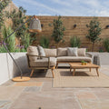 Maze - Bali Rope Weave Corner Sofa Set with Large Square Coffee Table - Blythe Living
