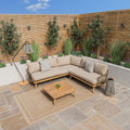 Maze - Bali Rope Weave Corner Sofa Set with Large Square Coffee Table - Blythe Living
