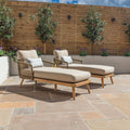 Maze - Bali Rope Weave Double Sun Lounger Set with Small Square Coffee Table - Blythe Living