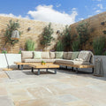 Maze - Bali Rope Weave Platform Corner Sofa Set with Large Square Coffee Table - Blythe Living