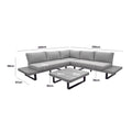 Maze - Bali Rope Weave Platform Corner Sofa Set with Large Square Coffee Table - Blythe Living