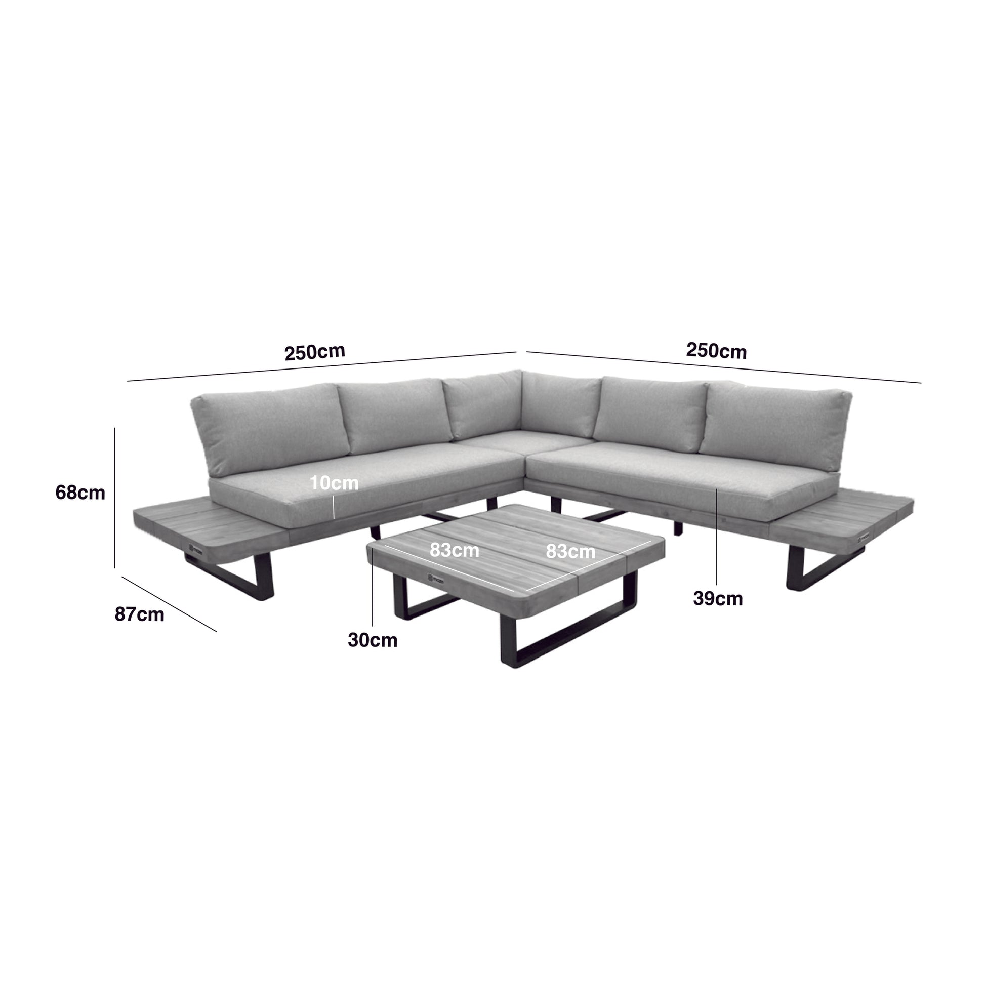 Maze - Bali Rope Weave Platform Corner Sofa Set with Large Square Coffee Table - Blythe Living
