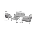 Maze - Bali Rope Weave 3 Seat Sofa Set with Large Square Coffee Table - Blythe Living