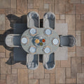 Maze - Oxford 6 Seat Oval Dining Set with Heritage Dining Chairs & Woven Lazy Susan - Blythe Living