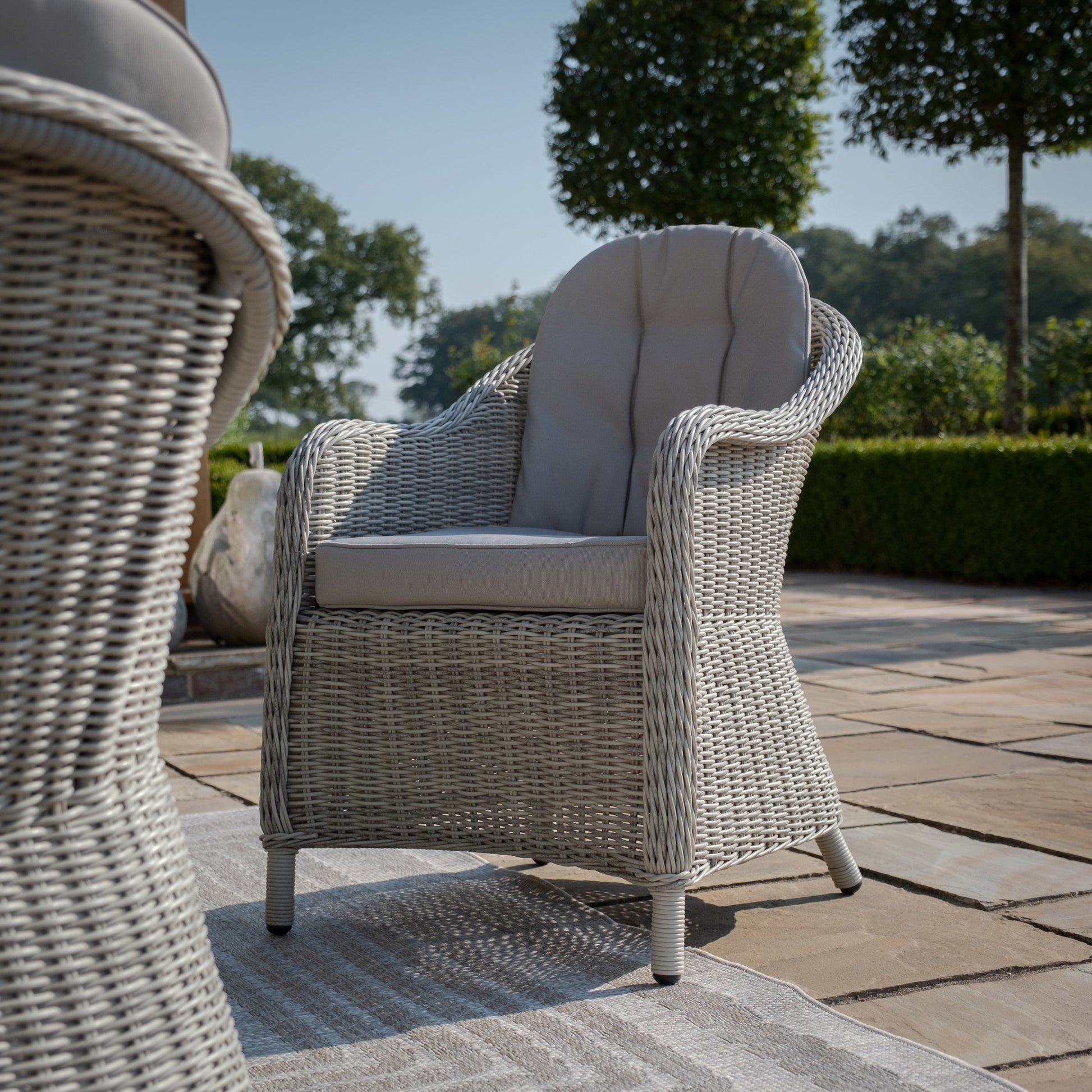Maze - Oxford 6 Seat Oval Dining Set with Heritage Dining Chairs & Woven Lazy Susan - Blythe Living