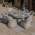 Maze - Oxford 6 Seat Oval Dining Set with Heritage Dining Chairs & Woven Lazy Susan - Blythe Living