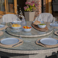 Maze - Oxford 8 Seat Round Dining Set with Heritage Dining Chairs & Woven Lazy Susan - Blythe Living