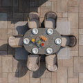 Maze - Winchester 6 Seat Oval Dining Set with Heritage Dining Chairs & Woven Lazy Susan - Blythe Living