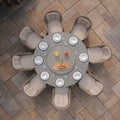 Maze - Winchester 8 Seat Round Dining Set with Heritage Dining Chairs & Woven Lazy Susan - Blythe Living