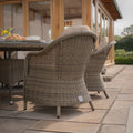Maze - Winchester 8 Seat Round Dining Set with Heritage Dining Chairs & Woven Lazy Susan - Blythe Living