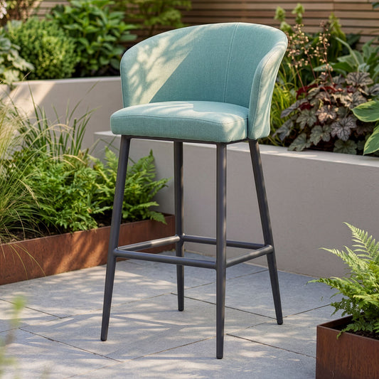 Maze - Outdoor Fabric High Zen Bar Stool - Sage Green - Blythe Living