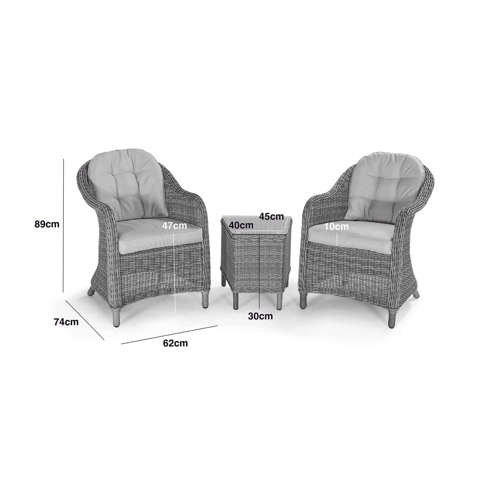 Maze - Winchester 3 Piece Rattan Bistro Set - Blythe Living