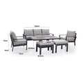 Maze - Vancouver 3 Seat Aluminium Sofa Set with Rising Table & 2 Stools - Dove Grey - Blythe Living