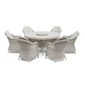 Maze - Oxford 6 Seat Round Dining Set with Heritage Dining Chairs & Woven Lazy Susan - Blythe Living
