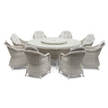 Maze - Oxford 8 Seat Round Dining Set with Heritage Dining Chairs & Woven Lazy Susan - Blythe Living
