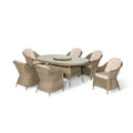 Maze - Winchester 6 Seat Oval Dining Set with Heritage Dining Chairs & Woven Lazy Susan - Blythe Living