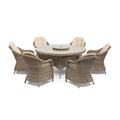 Maze - Winchester 6 Seat Round Dining Set with Heritage Dining Chairs & Woven Lazy Susan - Blythe Living