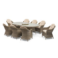 Maze - Winchester 8 Seat Oval Dining Set with Heritage Dining Chairs & Woven Lazy Susan - Blythe Living