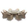 Maze - Winchester 8 Seat Round Dining Set with Heritage Dining Chairs & Woven Lazy Susan - Blythe Living