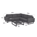 Maze - Outdoor Fabric Ethos Corner Group - Oatmeal With Square Coffee Table - Blythe Living