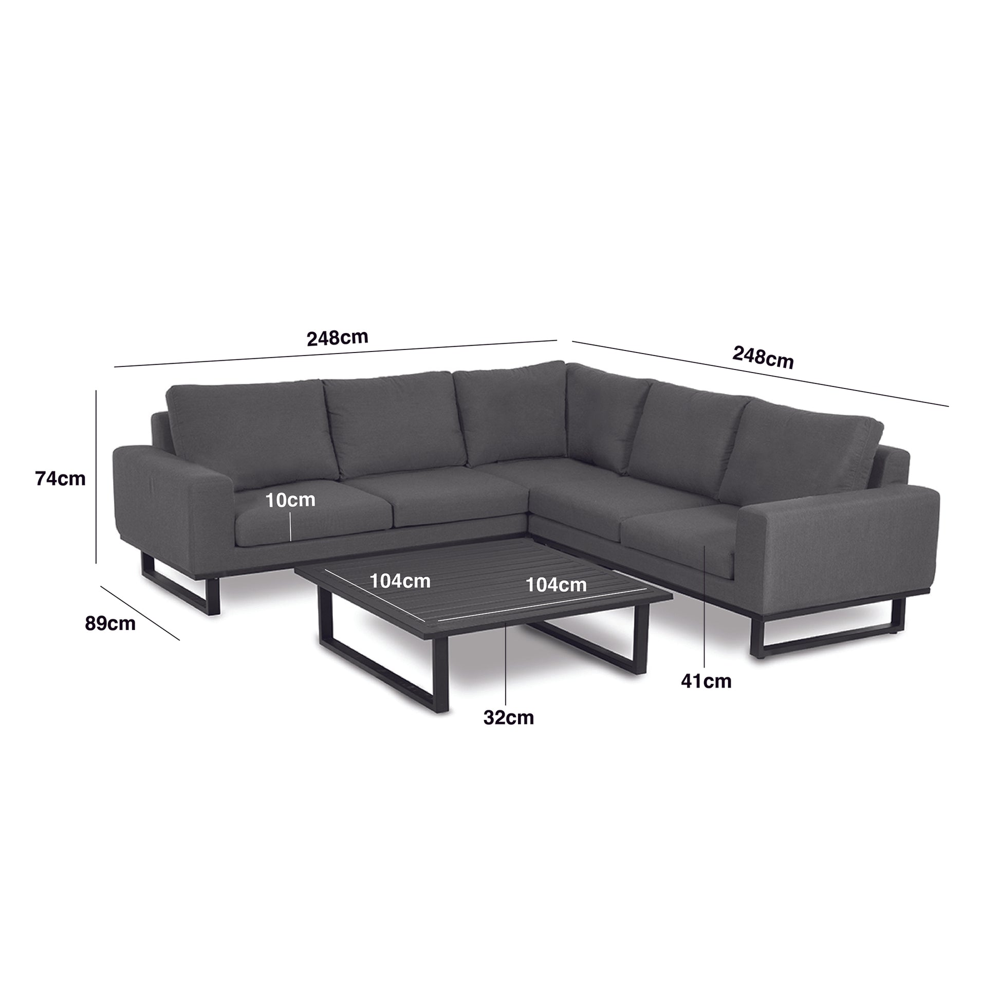 Maze - Outdoor Fabric Ethos Corner Group - Oatmeal With Square Coffee Table - Blythe Living