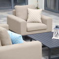Maze - Outdoor Fabric Ethos 2 Seat Sofa Set - Oatmeal with Square Coffee Table - Blythe Living