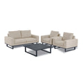 Maze - Outdoor Fabric Ethos 2 Seat Sofa Set - Oatmeal with Square Coffee Table - Blythe Living