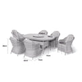 Maze - Oxford 6 Seat Oval Dining Set with Heritage Dining Chairs & Woven Lazy Susan - Blythe Living
