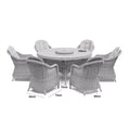 Maze - Winchester 6 Seat Round Dining Set with Heritage Dining Chairs & Woven Lazy Susan - Blythe Living