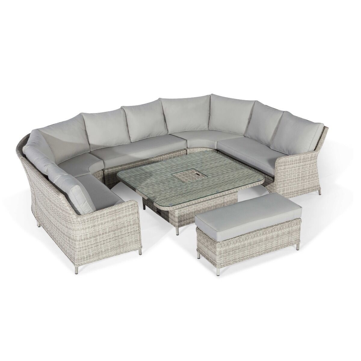 Maze - Oxford Royal U-Shaped Rattan Sofa Set with Rising Table - Blythe Living