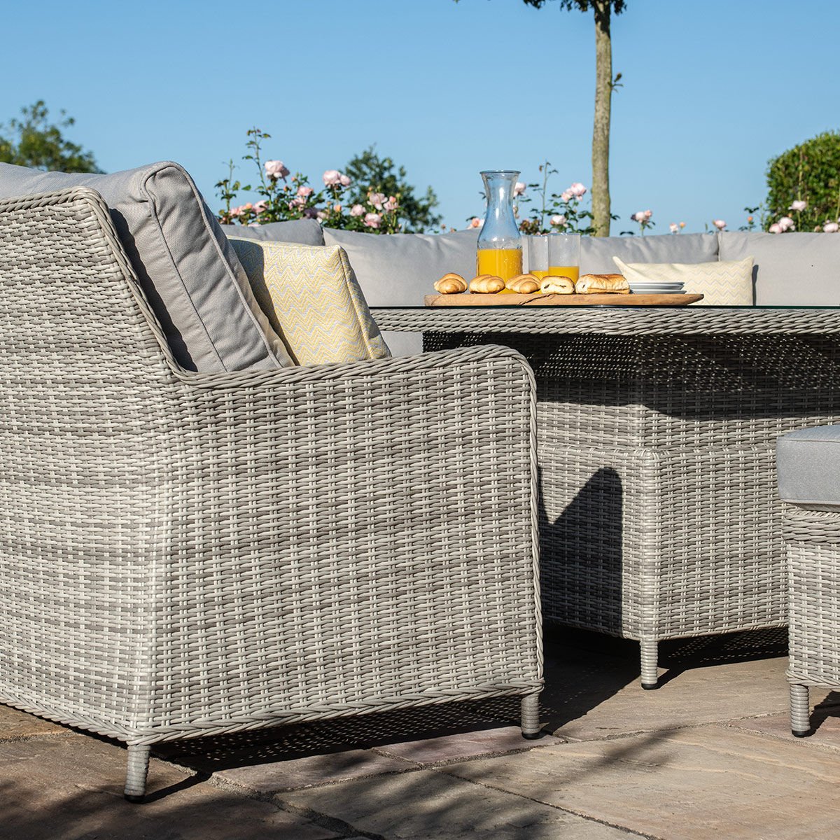 Maze - Oxford Royal U-Shaped Rattan Sofa Set with Rising Table - Blythe Living