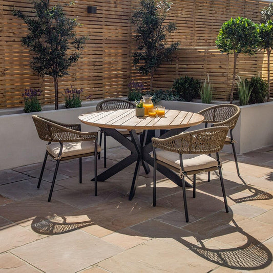 Maze - Bali Rope Weave 4 Seat Round Dining Set - Blythe Living