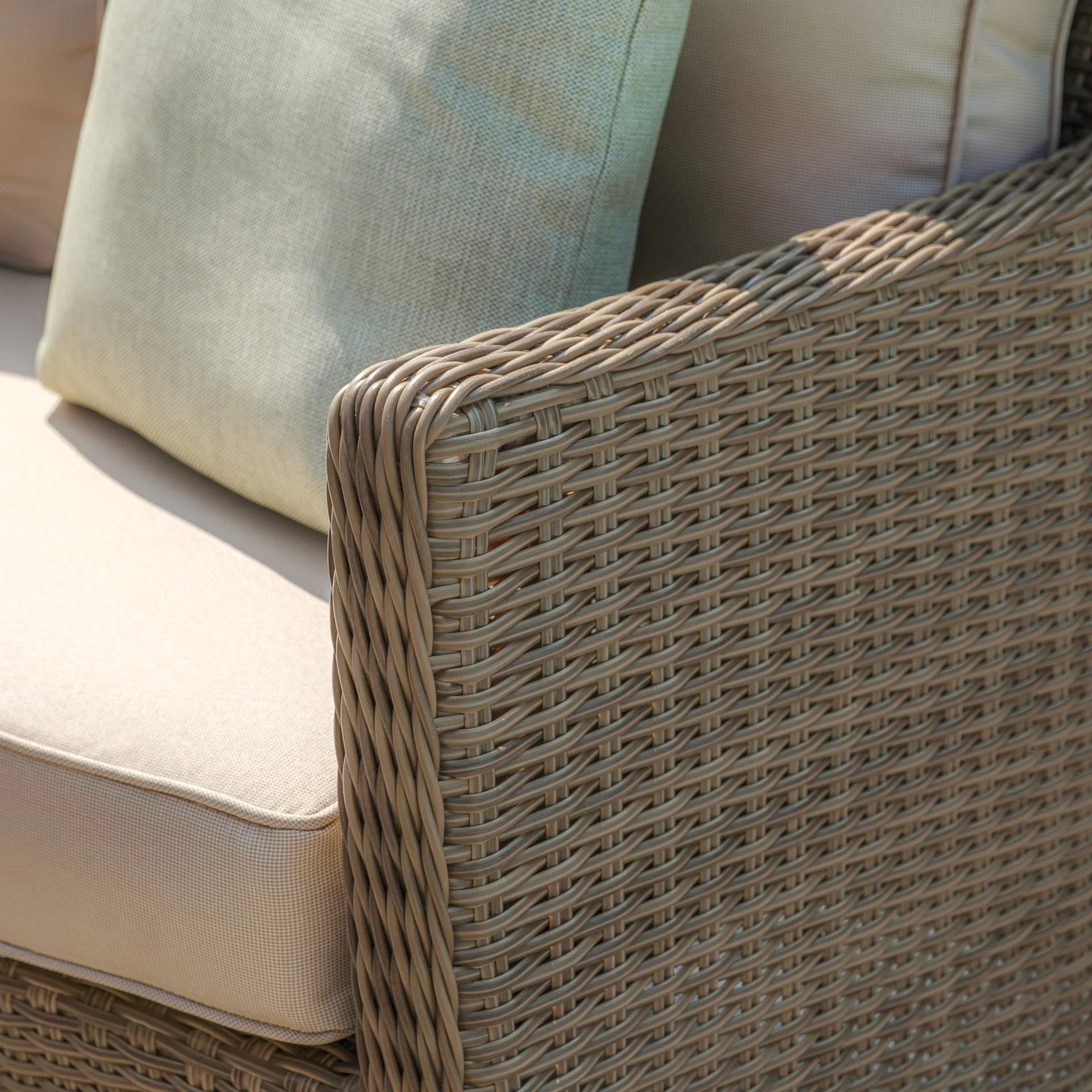 Maze - Winchester Corner Rattan Dining Set
with Ice Bucket & Rising Table - Ceramic Glass - Blythe Living