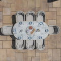 Maze - Oxford 8 Seat Oval Dining Set
with Heritage Dining Chairs & Woven Lazy Susan - Ceramic Glass - Blythe Living
