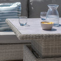Maze - Oxford Deluxe Large Rattan Corner Dining Set
with Rising Table & Armchair - Ceramic Glass - Blythe Living