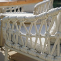 Maze - Sicily Open Rope Weave 6 Seat Rectangular Dining Set - Latte - Blythe Living