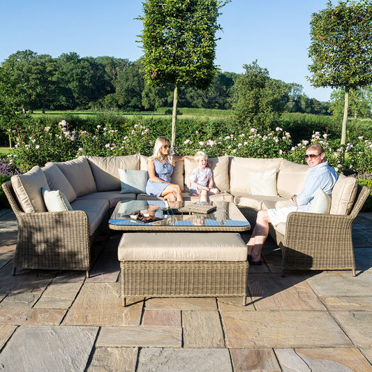 Maze - Winchester Royal U-Shaped Rattan Sofa Set with Rising Table - Blythe Living