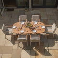 Maze - Sicily Rope Weave 6 Seat Rectangular Dining Set - Latte - Blythe Living