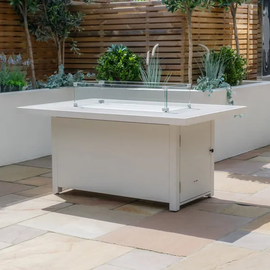 Maze - Amalfi/New York Aluminium Fire Pit Table - White - Blythe Living