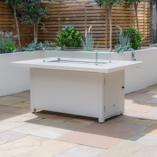 Maze - Amalfi/New York Aluminium Fire Pit Table - White - Blythe Living