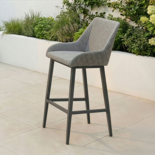 Maze - Outdoor Fabric Regal Bar Stool - Oatmeal - Blythe Living