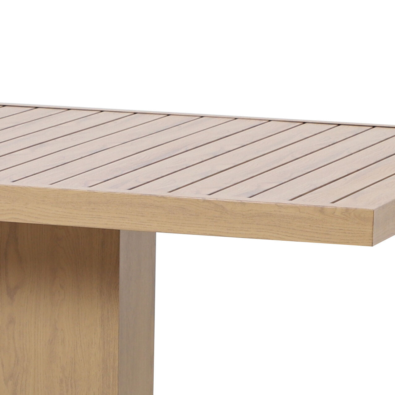 Maze - New York 3 Seat Sofa Wood Effect Aluminium Sofa Set
with Rising Table - Almond - Blythe Living