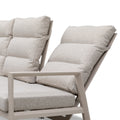 Maze - Valencia Reclining Aluminium Corner Garden Dining Set
with Rising Table, Footstools & Bench - Latte - Blythe Living