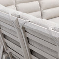 Maze - Valencia Reclining Aluminium Corner Garden Dining Set
with Rising Table, Footstools & Bench - Latte - Blythe Living