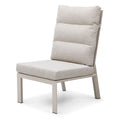 Maze - Valencia Reclining Aluminium Corner Garden Dining Set
with Rising Table, Footstools & Bench - Latte - Blythe Living
