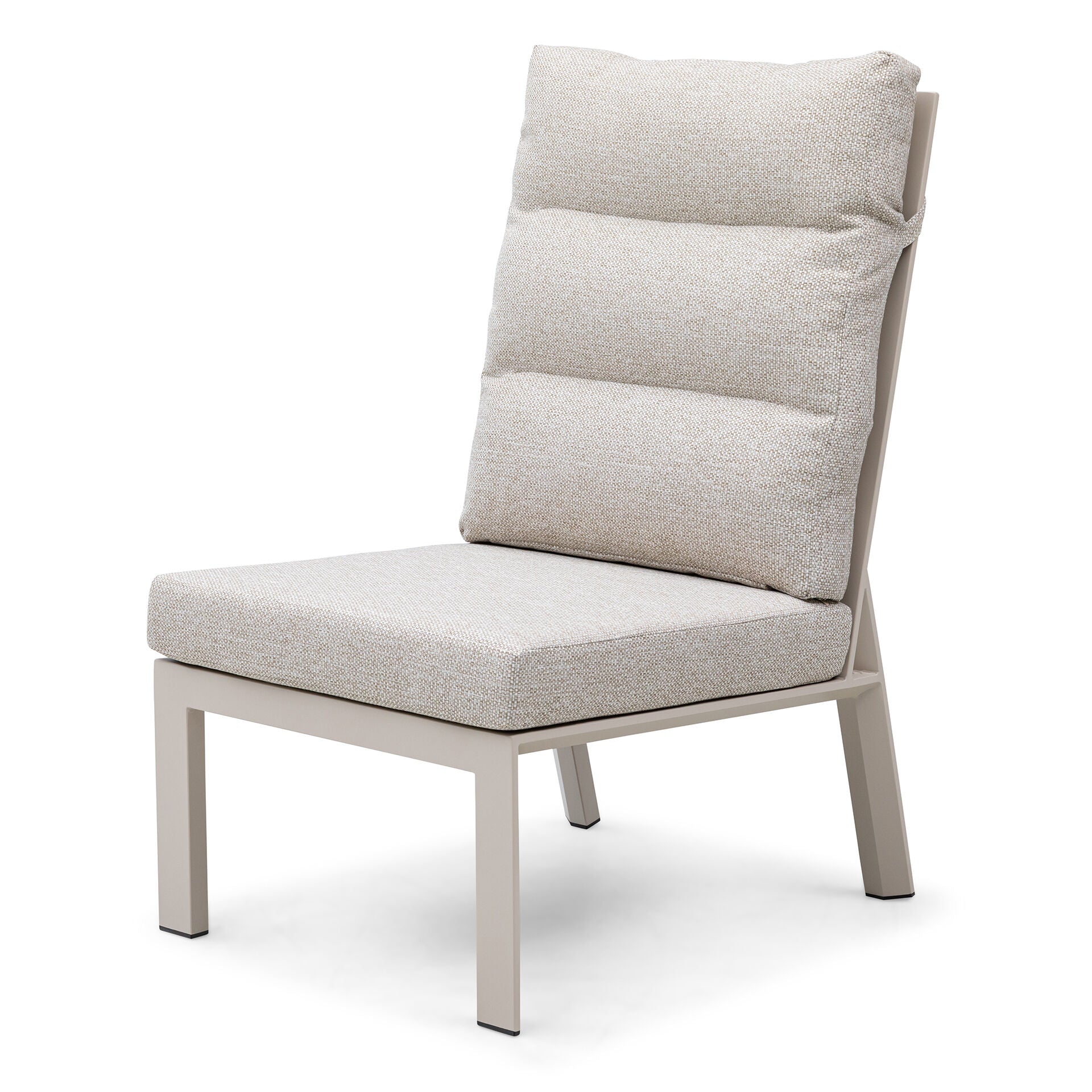 Maze - Valencia Reclining Aluminium Corner Garden Dining Set
with Rising Table, Footstools & Bench - Latte - Blythe Living