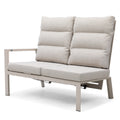 Maze - Valencia Reclining Aluminium Corner Garden Dining Set
with Rising Table, Footstools & Bench - Latte - Blythe Living