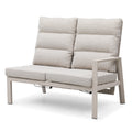 Maze - Valencia Reclining Aluminium Corner Garden Dining Set
with Rising Table, Footstools & Bench - Latte - Blythe Living